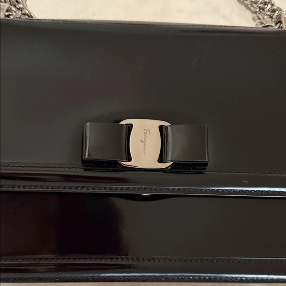 Salvatore Ferragamo Black Leather Shoulder Bag - Picture 7 of 13